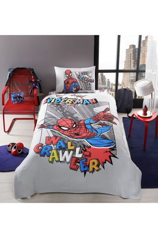 Özdilek Lisanslı Tek Kişilik Pike Takımı Spiderman Wall Örümcek Adam