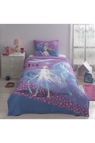 Özdilek Frozen Snow Tek Kişilik Disney Lisanslı Lastikli Fitted Çarşaf Çocuk Pike Takımı