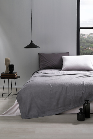 Özdilek Colormix Gri Çift Kişilik Pike Takımı