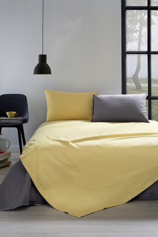 Özdilek Colormix Hardal Çift Kişilik Pike Takımı