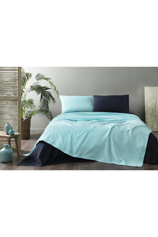 Özdilek Colormix İndigo Çift Kişilik Pike Takımı