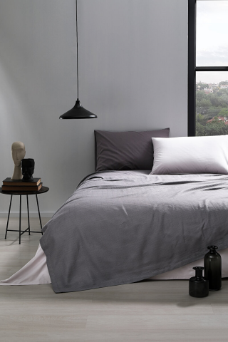 Özdilek Colormix Gri Tek Kişilik Pike Takımı