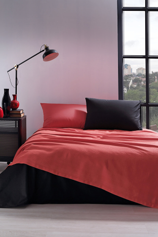 Özdilek Colormix Kırmızı Tek Kişilik Pike Takımı