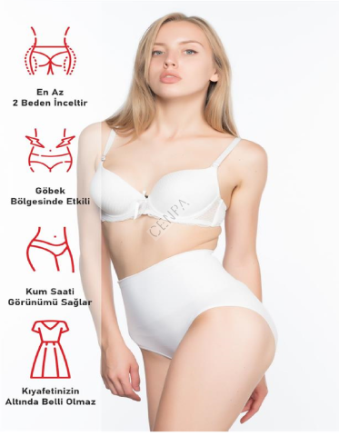 Emay Beyaz 2021 Double Düşük Bel Slip Korse