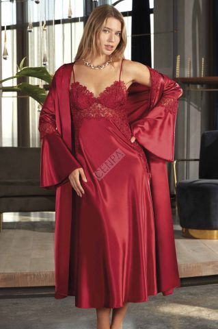 Nurteks 5196 Saten gecelik & Sabahlık