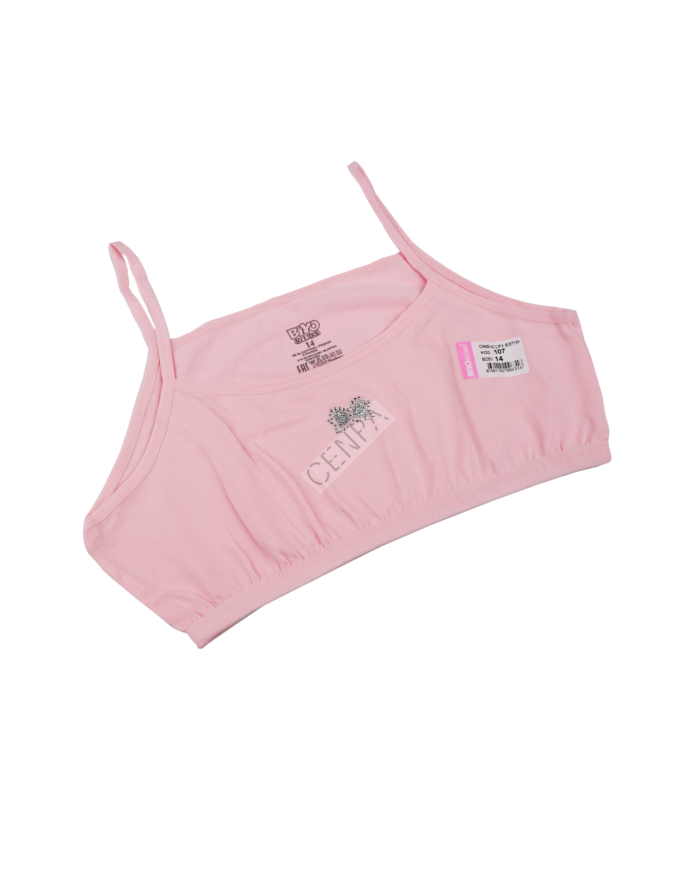Biyokids Kız Çocuk İp Askılı 14-16 yaş Pembe Renkli Yarım Atlet