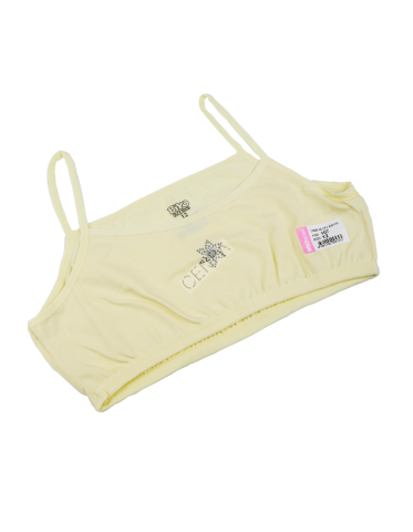 Biyokids Kız Çocuk İp Askılı 12-13 yaş Sarı Renkli Yarım Atlet
