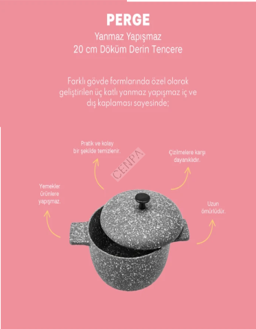 Emsan Perge Döküm Derin Tencere 20 cm-0603