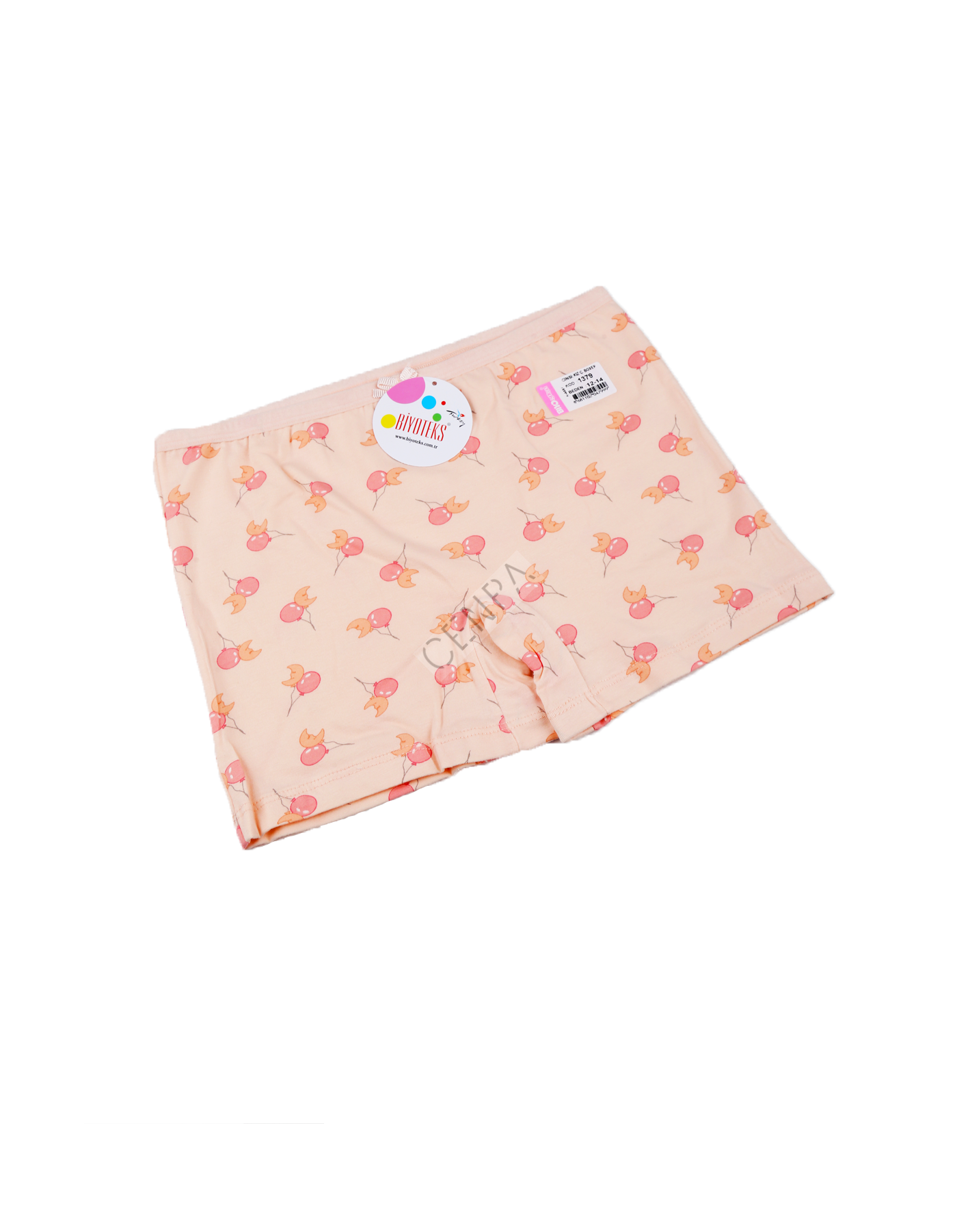 Biyokids Kız Çocuk  12-14 yaş Pudra Baskılı Renkli Boxer