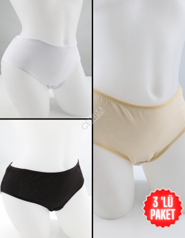 Ella west Bayan 3 'lü Paket Pamuklu Slip