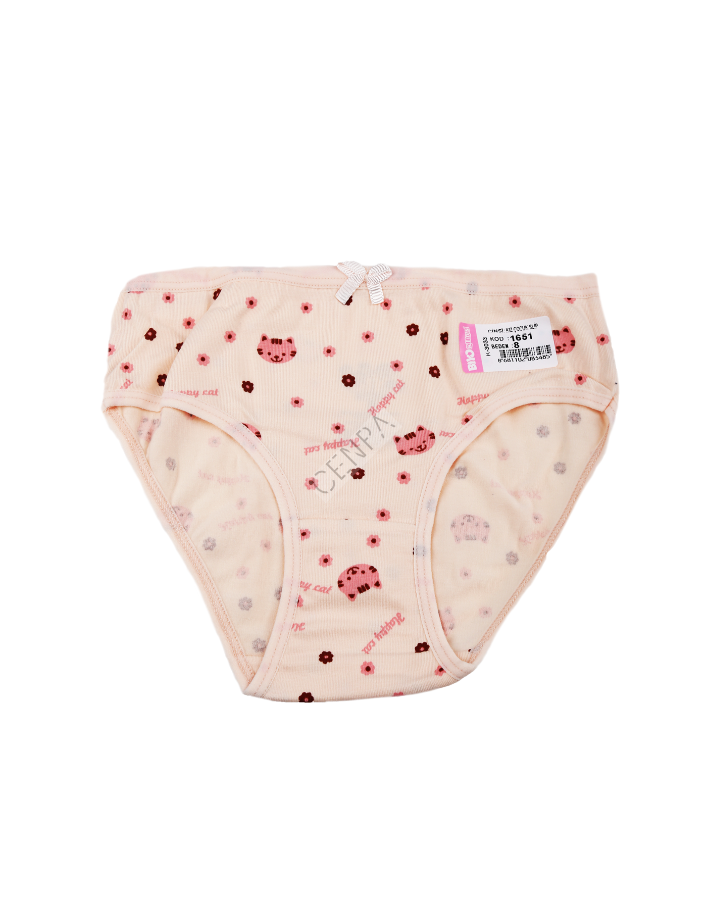 Biyokids Kız Çocuk 8-9 yaş Turuncu Desenli Baskılı Renkli Slip