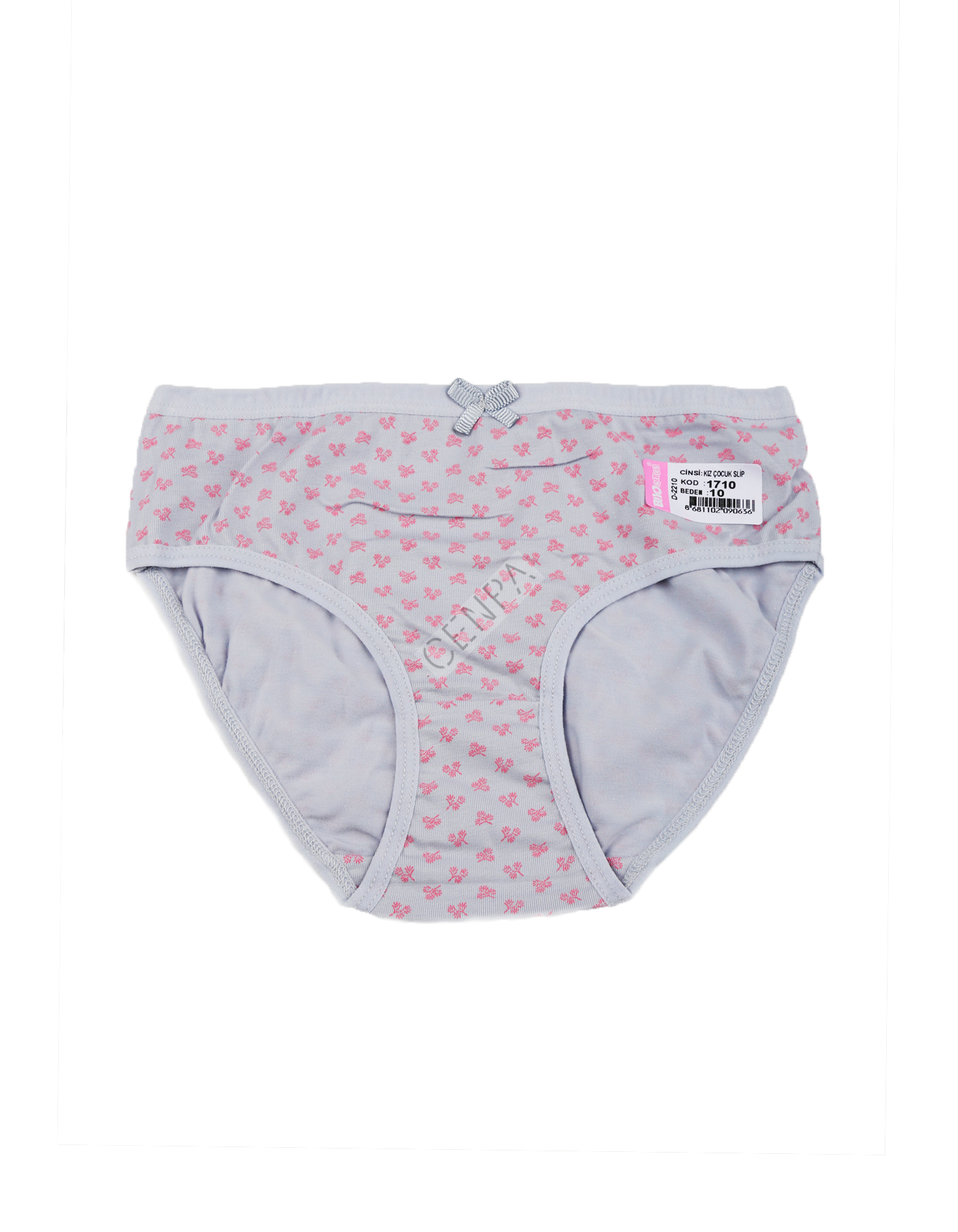 Biyokids Kız Çocuk 10-11 yaş Gri Baskılı Renkli Slip