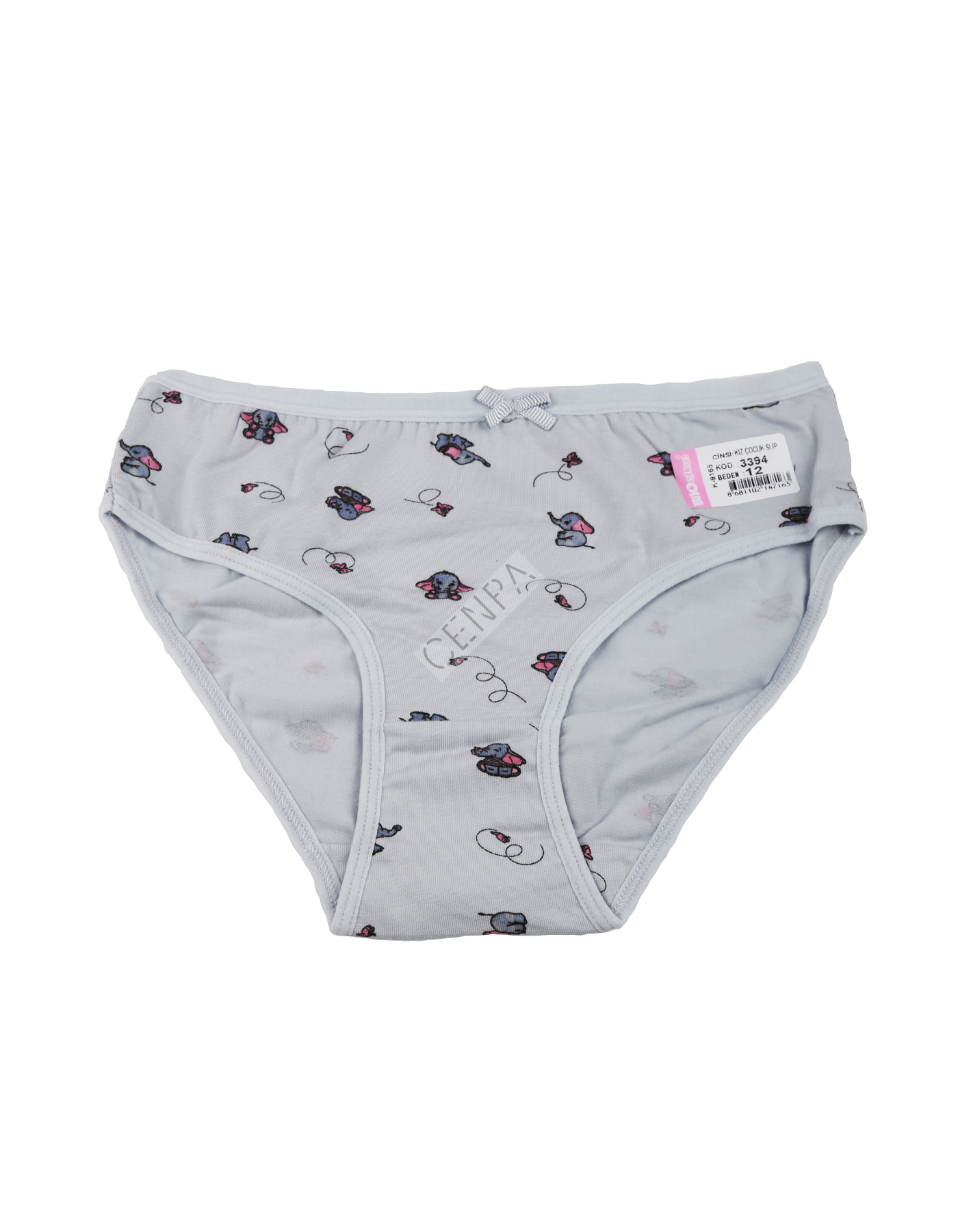 Biyokids Kız Çocuk 12-13 yaş Gri Baskılı Renkli Slip