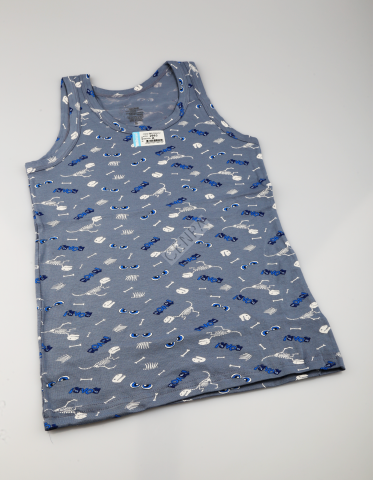 Biyokids Çocuk Erkek 8-9 Yaş Baskılı Renkli Atlet Lacivert
