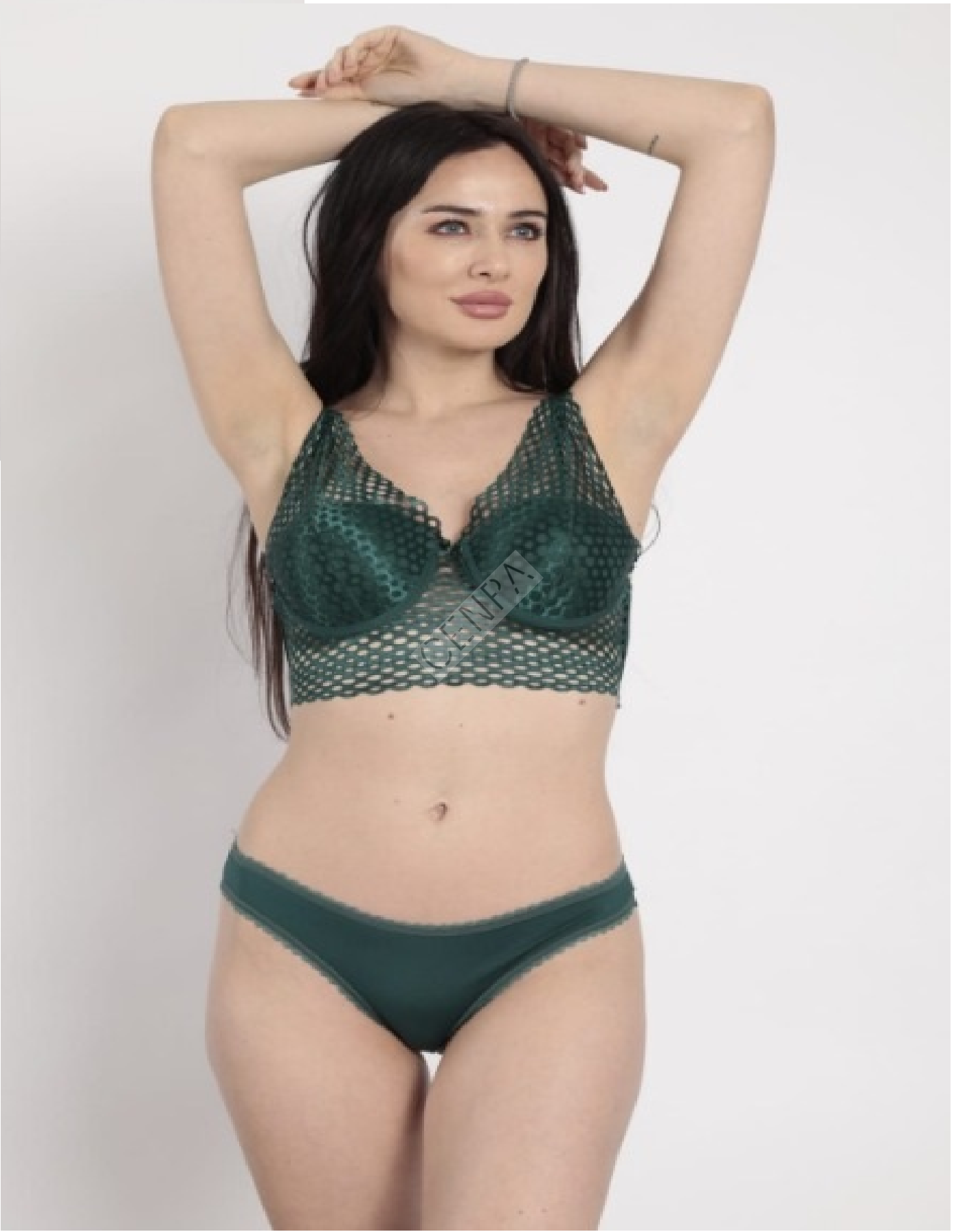 Arona Yarım Destekli Fille Modelli Yeşil Sütyen Takımı-G341