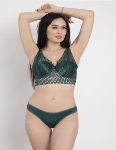 Arona Yarım Destekli Fille Modelli Yeşil Sütyen Takımı-G341
