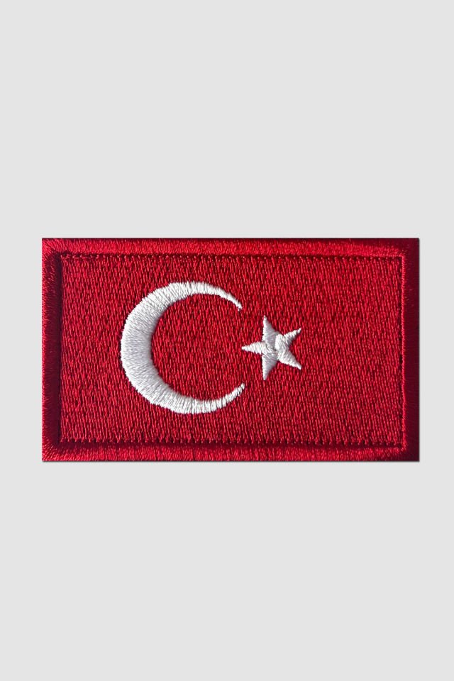 AY-YILDIZ Türk bayrağı Cırtlı Nakışlı Arma, Peç, Yama, Airsoft