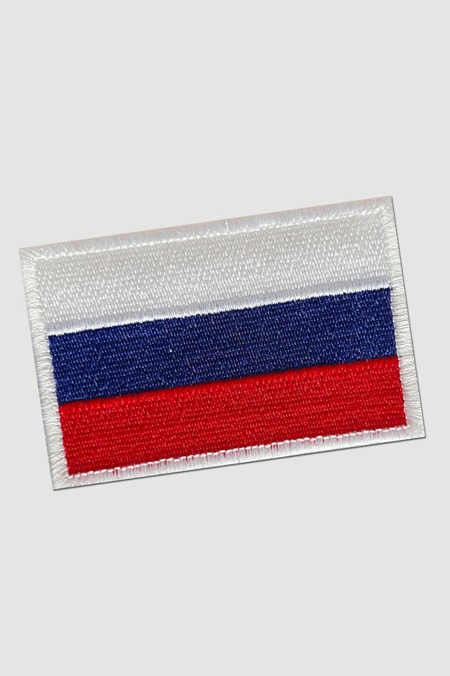 Rusya Bayrağı -Cırtlı Arma, Nakışlı Yama, Patch, embroidered patch, embroidery, FLAG, Russia, velcro