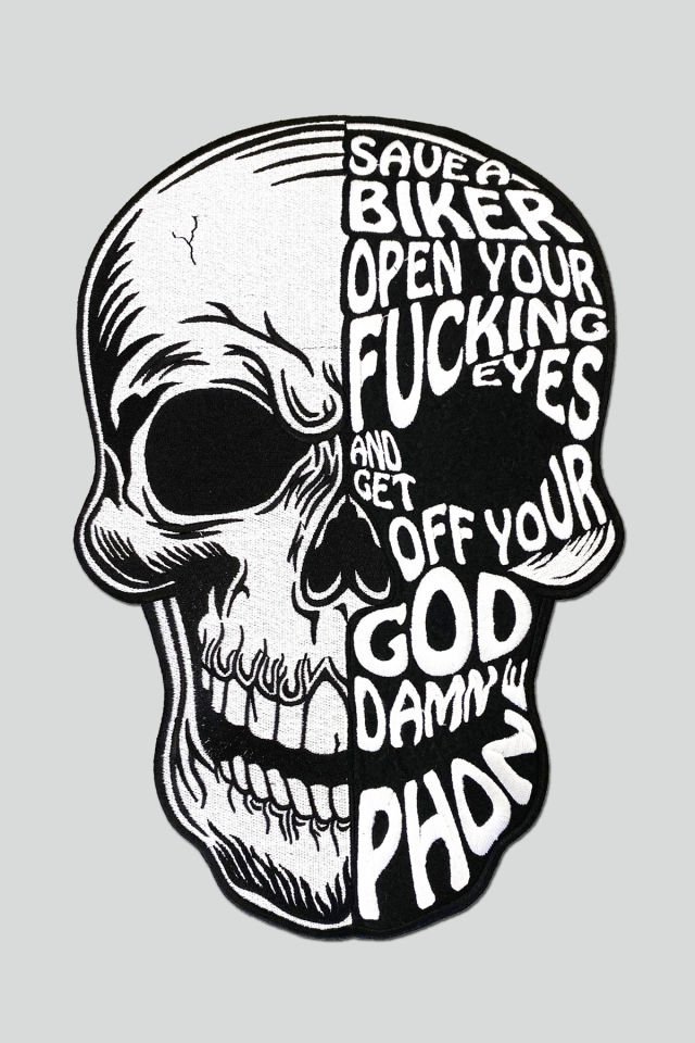 Save a Biker, Motorcu Arması, Büyük Nakış, Patch, Yapışkanlı Yama, Nakışlı Arma, Sırt için