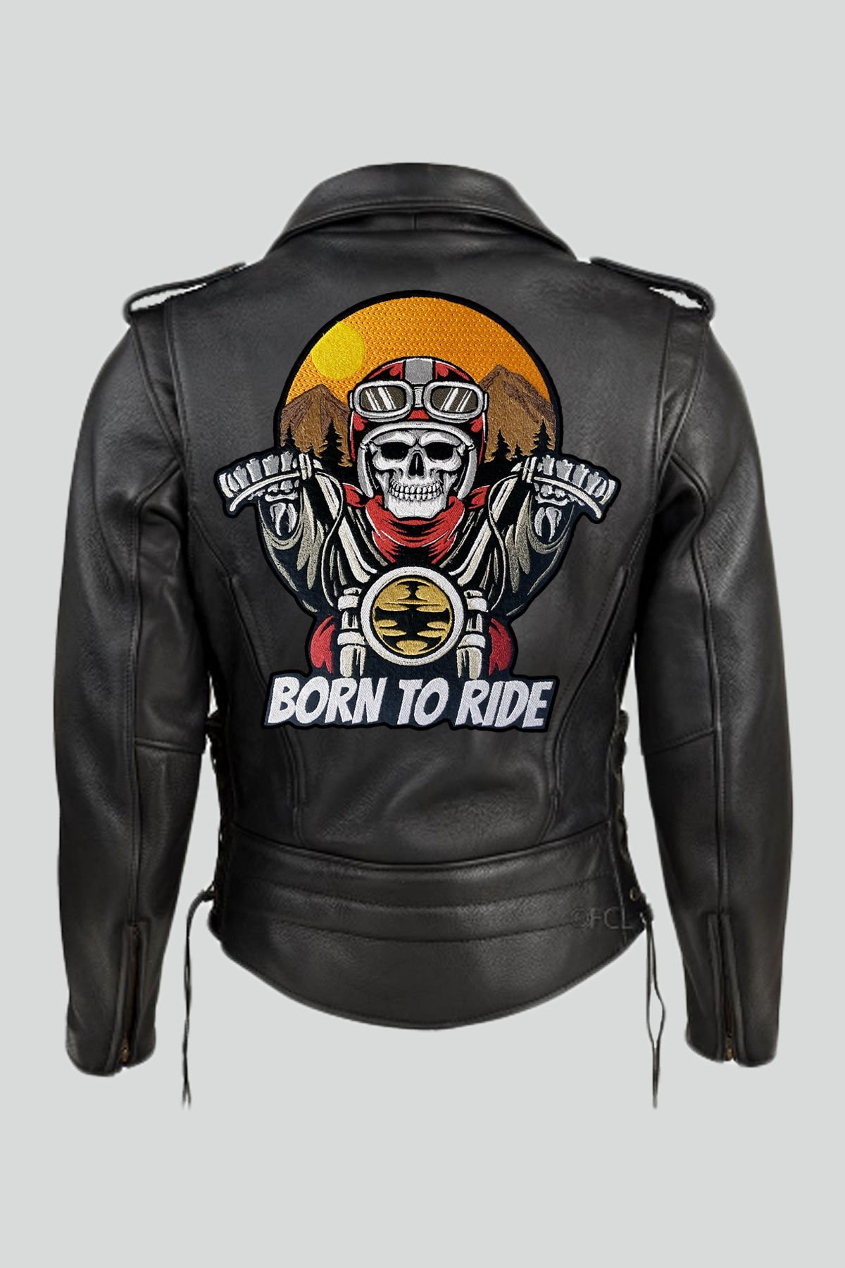 BORN TO RIDE ,(büyük) Nakış, Patch, Yapışkanlı Yama, Ceket Arma, SIRT İÇİN