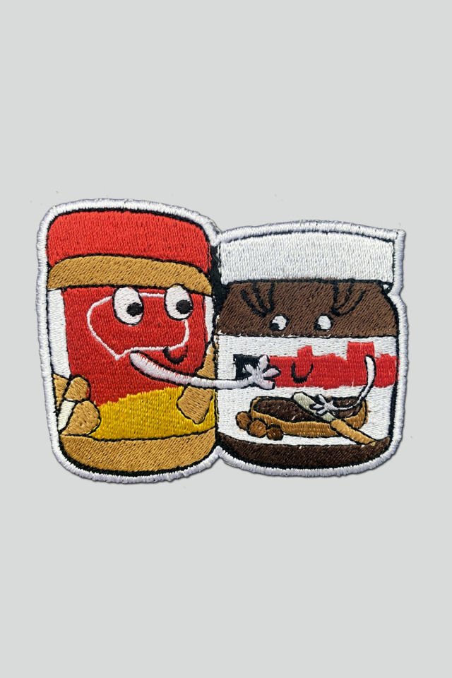 NUTELLA ve LOTUS AŞKI temalı nakışlı arma, Yapışkanlı yama, Patch, aksesuar