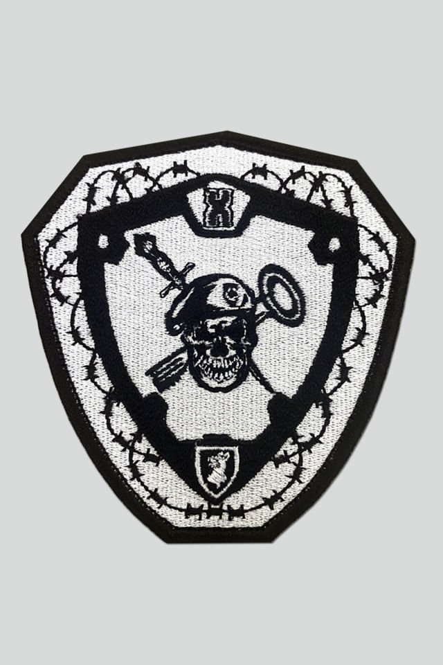 BERELİ İSKELET SAVAŞÇI - Cırtlı nakışlı arma, nakışlı yama, embroidery velcro patch, airsoft arma