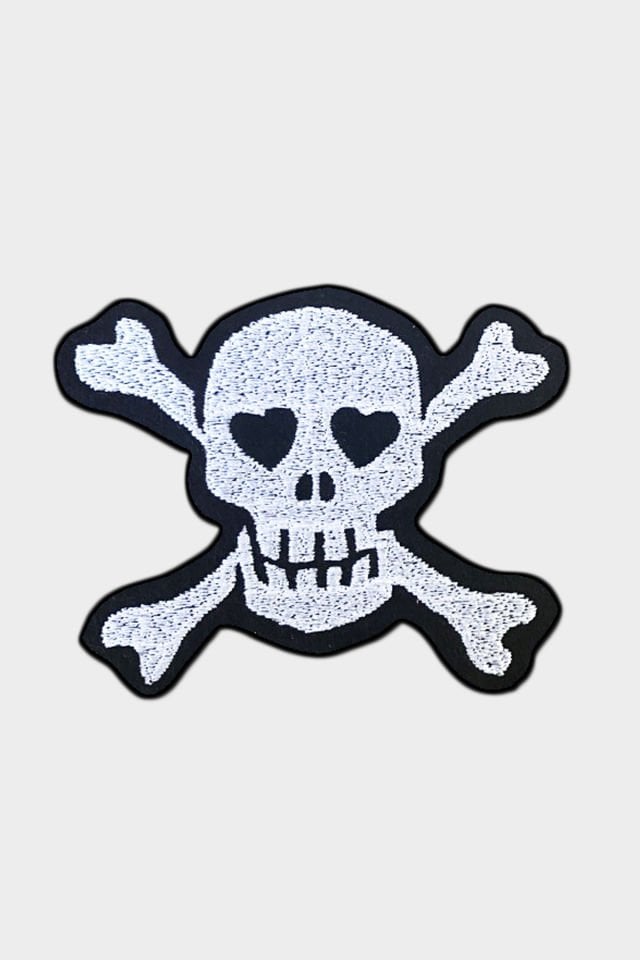 AŞIK KURU KAFA -Büyük Boy (8 x 6,5 cm) Nakışlı yapışkan arma, patch, yama, keçe aksesuar