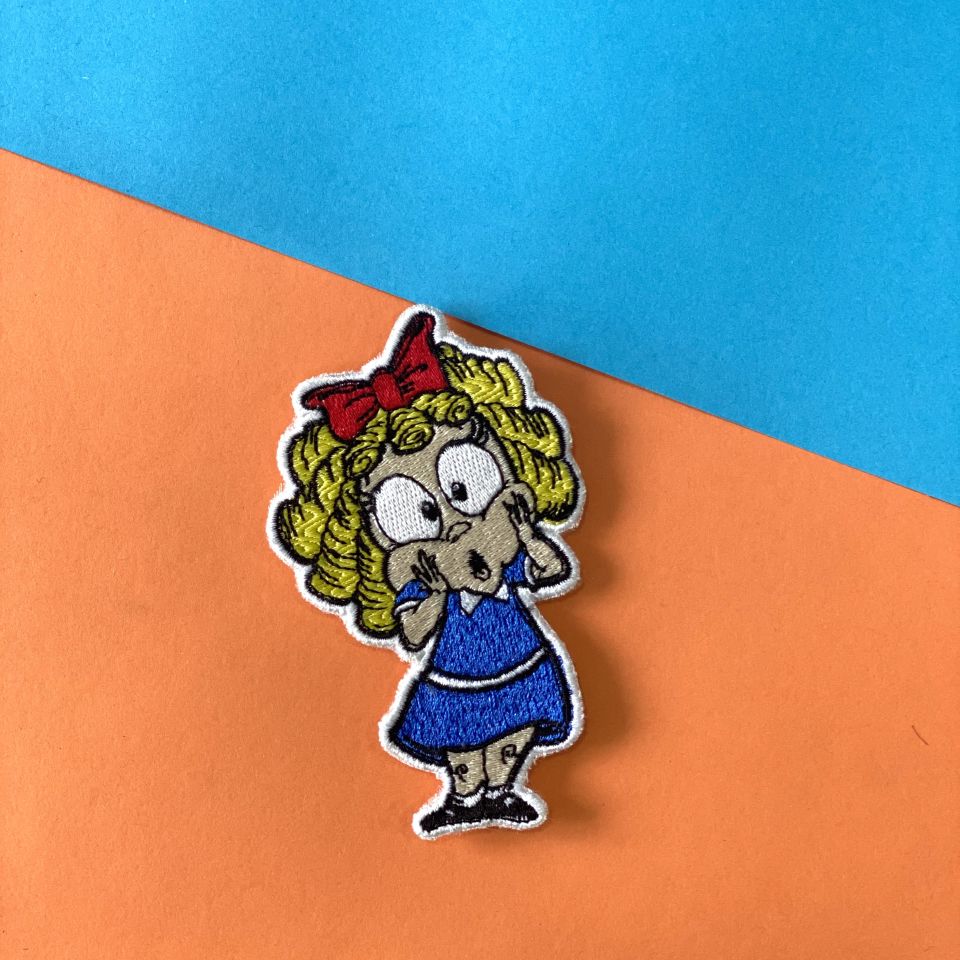 Sarı bukleli kız - Nakışlı (yapışkan) Arma, Patch, Yama, Aksesuar