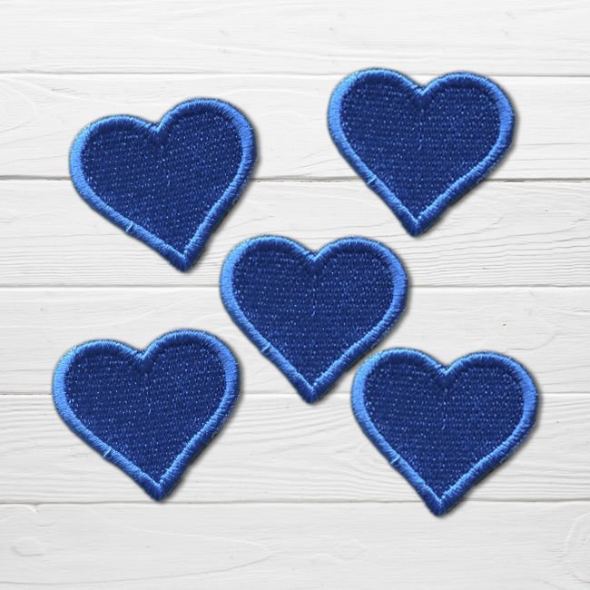 MAVİ KALP SERİSİ 5'li Nakışlı Arma Set / Yama / Patch