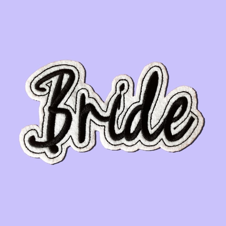 BEYAZ KEÇE  Bride (Gelin) Nakışlı Yapışkan Arma / Patch / Yama