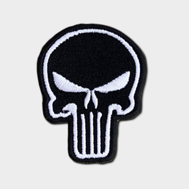 SİYAH - Cezalandırıcı Maske Nakışlı Arma / Patch / Yama / Cırtlı / Airsoft
