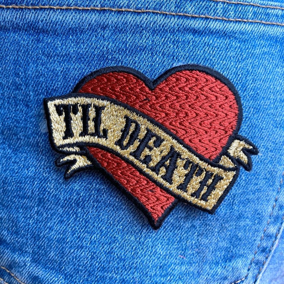 Til Death Kalpli Nakışlı Yapışkan Arma / Patch / Yama