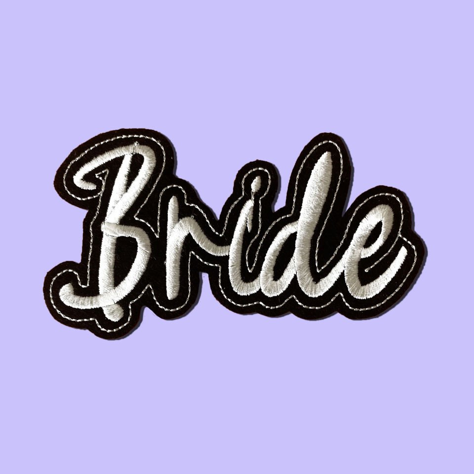 SİYAH KEÇE  Bride (Gelin) Nakışlı Yapışkan Arma / Patch / Yama