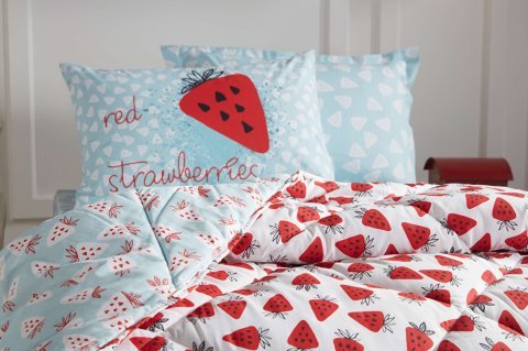 Poly Cotton Strawberry Uyku Seti