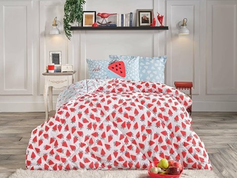 Poly Cotton Strawberry Uyku Seti
