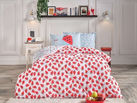 Poly Cotton Strawberry Uyku Seti