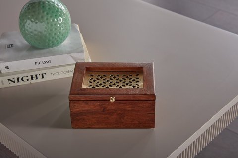 Dekoratif Pirinç Ahşap Kapaklı Kutu