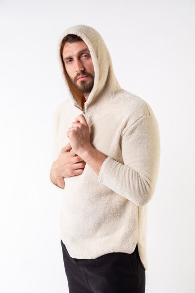 Wellsoft Erkek Dik Yaka Kapüşonlu Tunik Angora