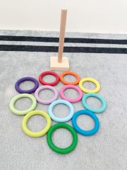 Muzipo Kids Renkli Halkalar Ahşap Çocuk Oyuncağı