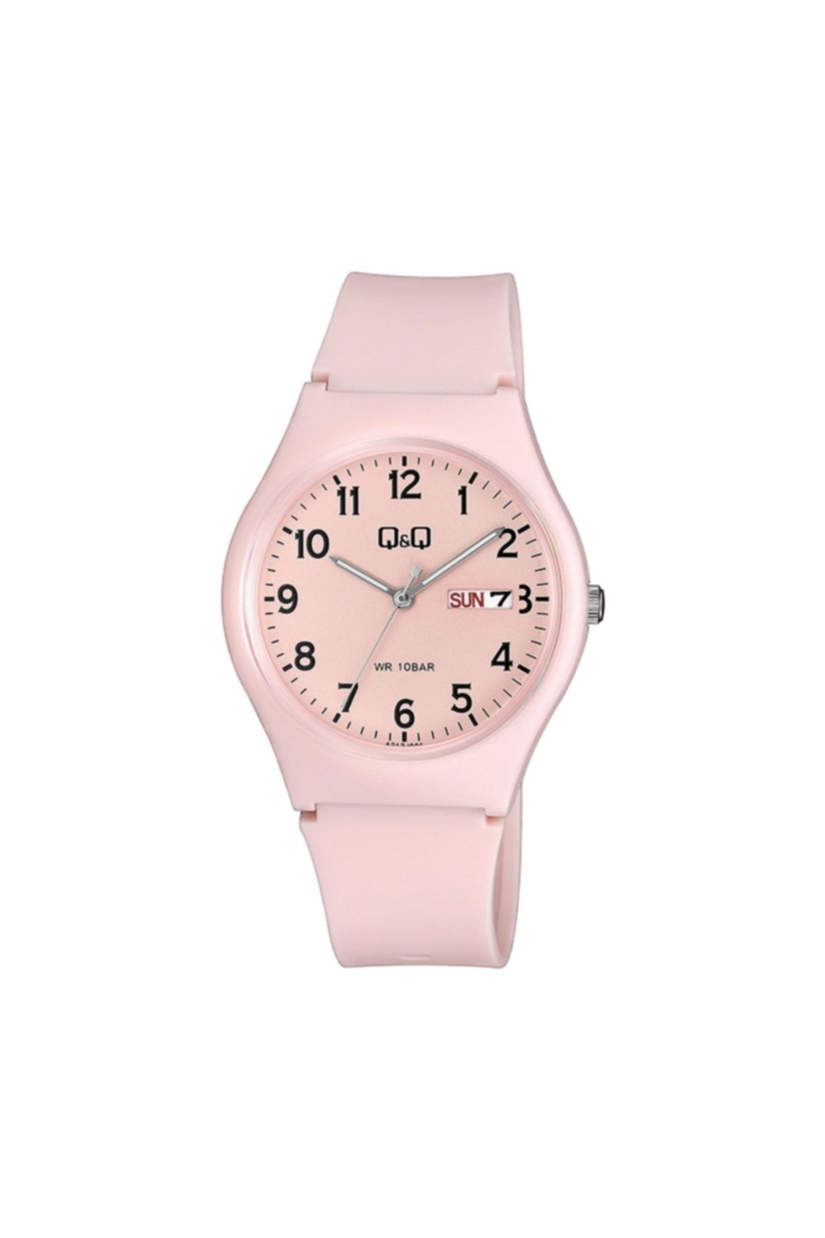 Q&Q Unisex Takvimli Bayan-erkek Kol Saati 100 Metre Su Geçirmez Pembe Açık A212j005y