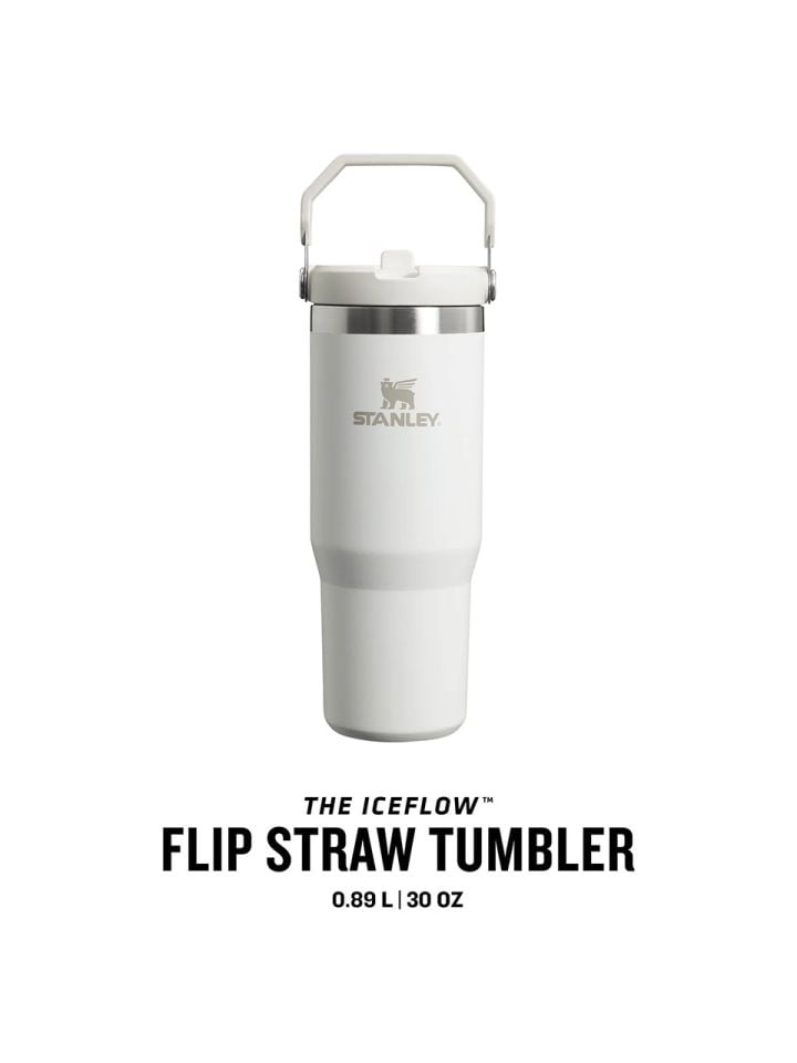Stanley The Iceflow Flip Straw Beyaz 0.89 lt Pipetli Termos Bardak Beyaz