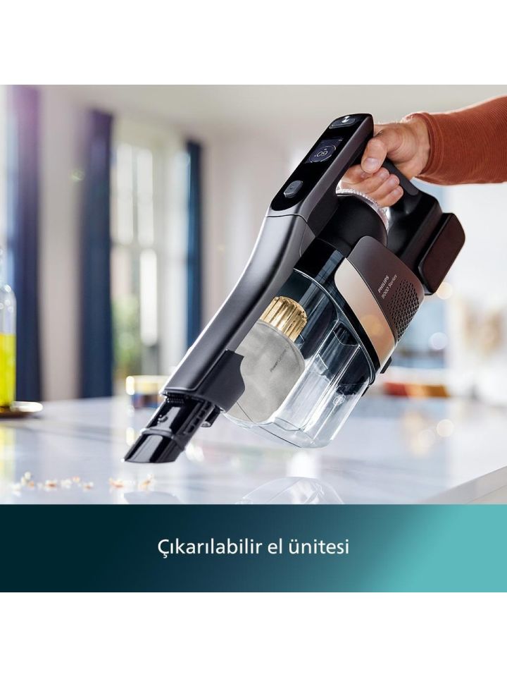 Philips 9000 Serisi AquaTrio Kablosuz Dikey Süpürge, Otomatik Temizleme ve Şarj İstasyonu​, AquaSpin Başlık, PowerCyclone Aqua
