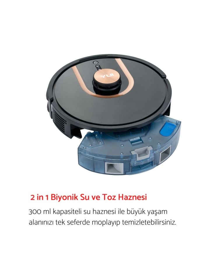 Yui S7 Plus Akıllı Çöp İstasyonlu Robot Vacuum & Mop Süpürge Siyah (YUI TÜRKİYE GARANTİLİ)