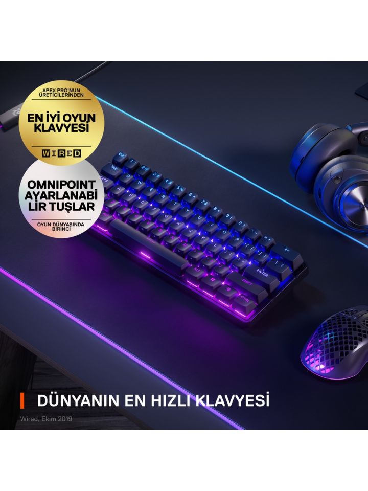 SteelSeries Apex Pro Mini Wireless Kablosuz Mekanik Oyuncu Klavyesi