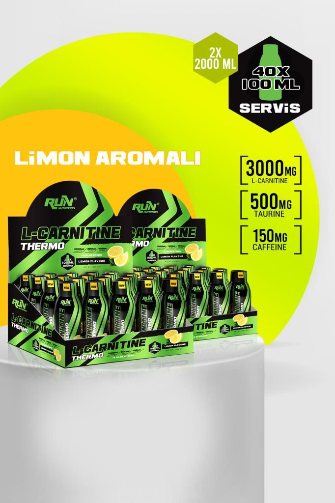 L-Carnitine Shot x 2 ADET - 40 Ampül - Limon Aromalı - 3000mg - 40 Servis