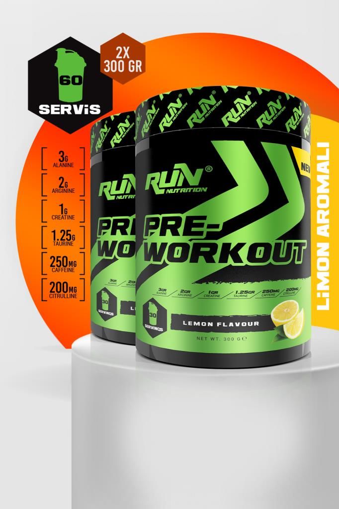 Pre-Workout x 2 ADET - Limon Aromalı - 600g - 60 Servis