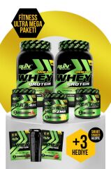 Fitness MİNİ MEGA - 2x Whey Mini Plus Çikolata, Bcaa Karpuz, Creatine, Arginine Limon - Hediyeli