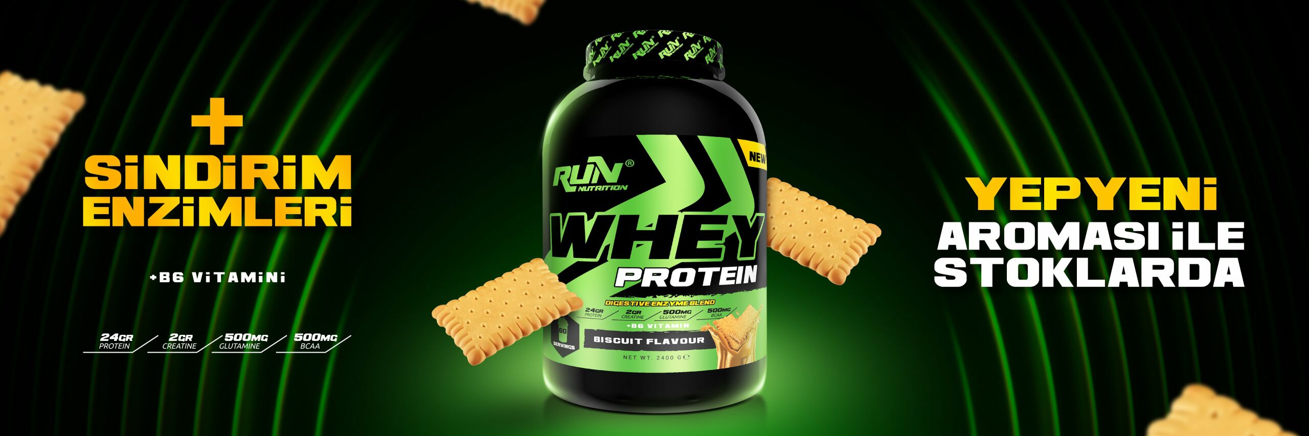 Whey Protein 2.4kg Bisküvi Aromalı