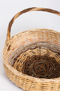 Round Wicker Christmas Basket