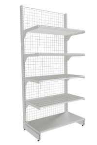 Tel Arka Panolu Tel Raflı Duvar Reyonu 2270x1000x500 mm Beyaz